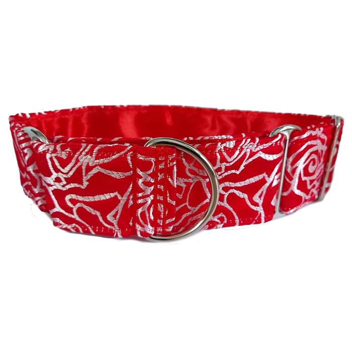 206 Collier martingale rouge chic (brocart) – Image 1