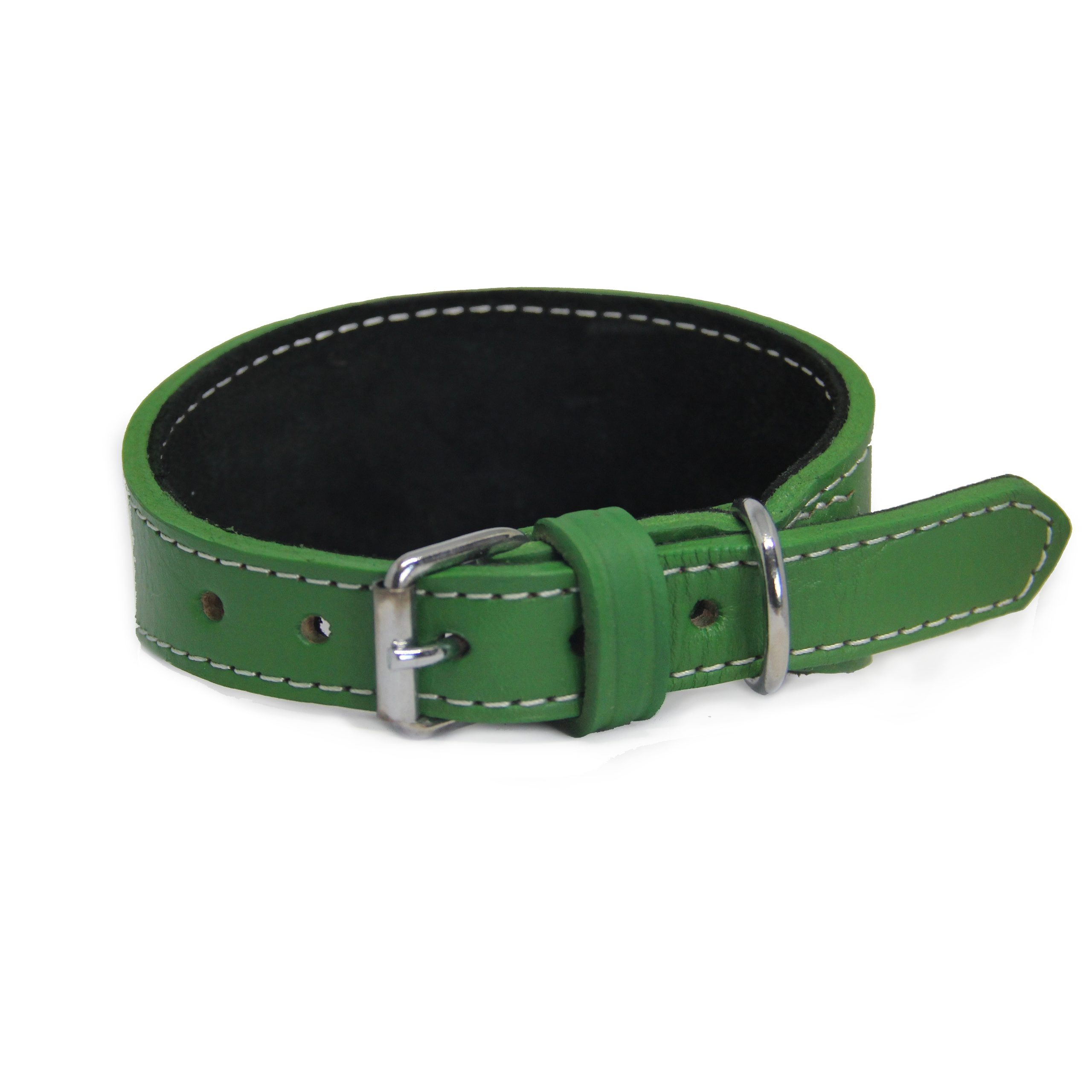 green1 Collier en cuir pour lévriers - vert – Image 1