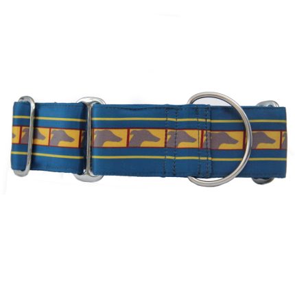 Collier martingale à motif lévrier bleu