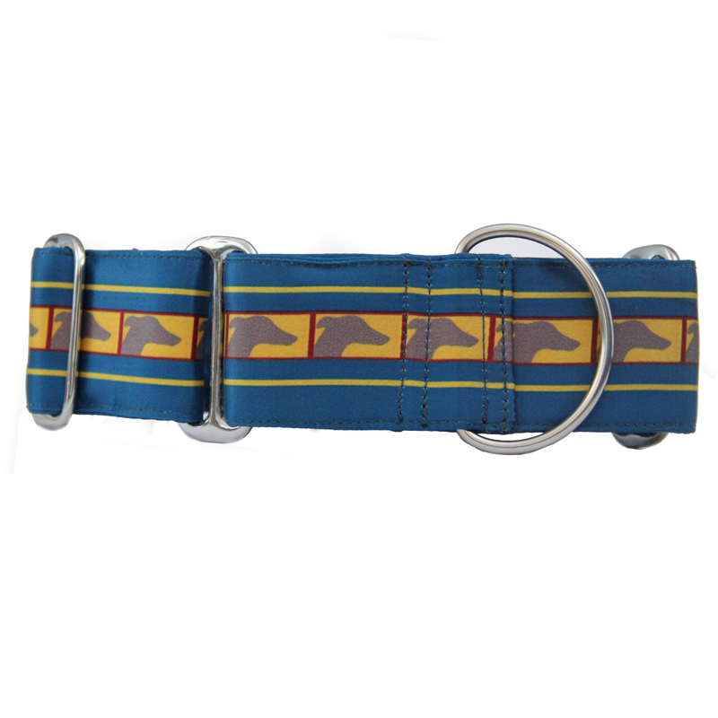 martingale14 Collier martingale à motif lévrier bleu – Image 1